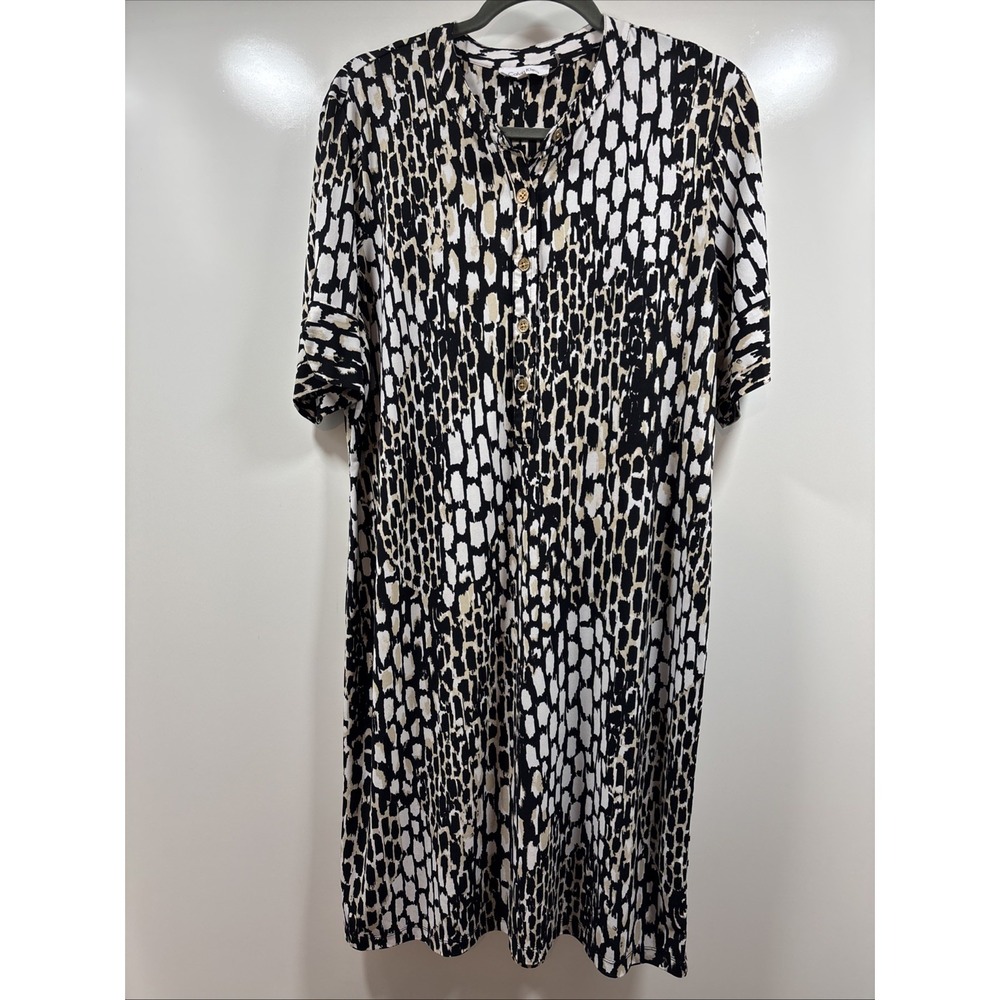 Calvin‎ Klein Dress Women's Plus 0X Animal Print Short Sleeve